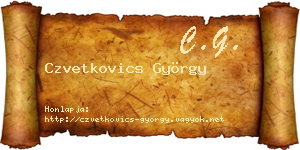 Czvetkovics György névjegykártya