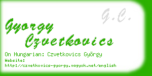 gyorgy czvetkovics business card
