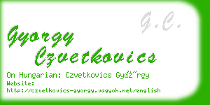 gyorgy czvetkovics business card